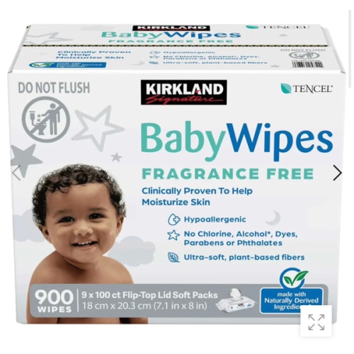Kirkland Signature Baby Wipes Fragrance Free