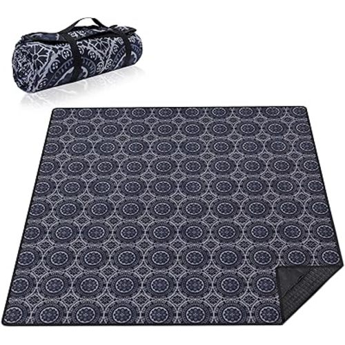 Supfitness Extra Large Picnic Blankets Waterproof Foldable (80 "x 80") Beach Blanket Waterproof Sandproof,3-Layer Thicking Mat Outdoor Packable Camping Blanket