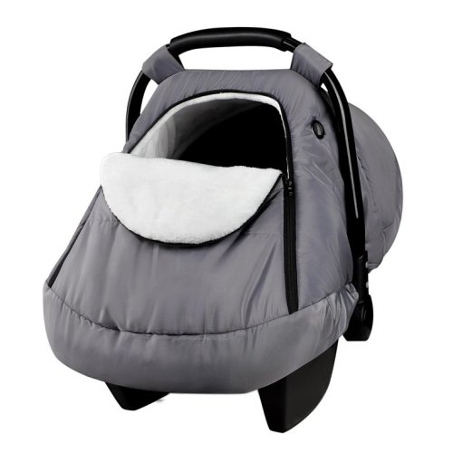Winter Baby Car Seat Cover, Infant Carseat Canopy for Boys and Girls, Cozy & Warm Cover, Waterproof Carseat Cover with Zipper, Grey C33