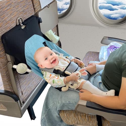 Baby Airplane Bed, Baby Travel Essentials for Flying, Portable Plane Seat Foot Rest Extender Must Haves for Infants 1-8 Months Old