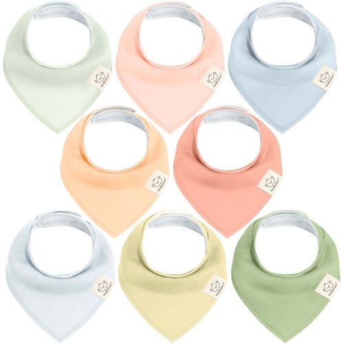 8pk Organic Baby Bandana Bibs, Baby Drool Bibs for Baby Boy, Girl, Baby Bibs for Infant, Newborn (Nordic)