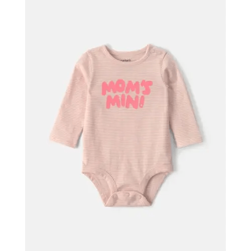 Baby Girl 'Mom's Mini' Long-Sleeve Graphic Bodysuit - Pink | Carter's