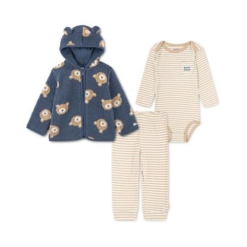 Baby Boys 3-Piece Bear Hugs Jacket, Bodysuit and Pants Set