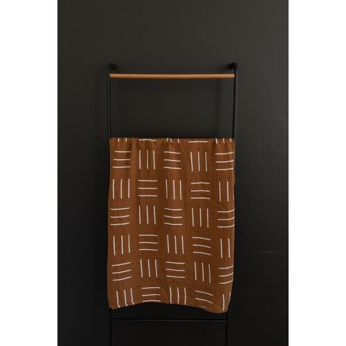 Mebie Baby Mustard Mudcloth Muslin Swaddle Blanket