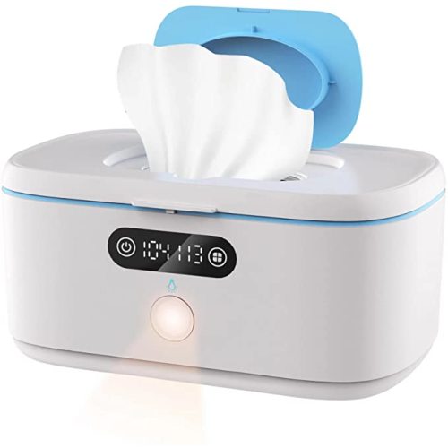 Bellababy Wipe Warmer with Night Light for Diaper Changes, with Car Charger for Portable use, Constant Temp Control Touch Screen, Wipes Dispenser Holder