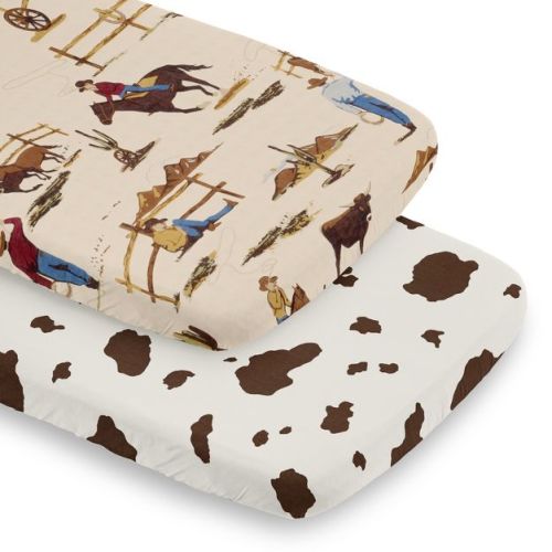 Sweet Jojo Designs Boy Baby Bassinet Fitted Sheets Set Wild West Cowboy Multicolor 2pc