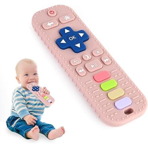 Hooku Silicone Teethers for Babies 0-6 Months, Teething Toys for Babies 6-12 Months, Baby Remote Control Toy, Infant Toys 0-3 Months, Sensory Chew Toys, Toddler Newborn Baby Girl Boy Gifts