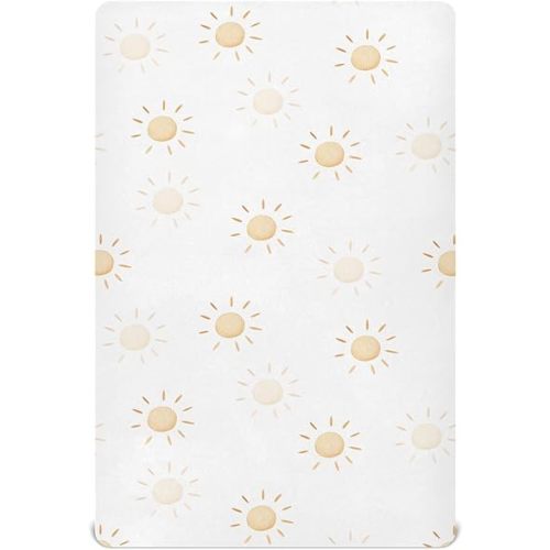 vvfelixl Crib Sheets for Boys Cute Sun Toddler Baby Girl Sheets for Crib,Neutral Mini Crib Nursery Mattress Sheets Fitted,Crib Mattress 52 * 28 * 9In, g344130880p821c876s1914
