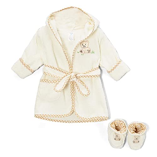Spasilk 100% Cotton Hooded Terry Bathrobe with Booties Baby One Size Gifts  Shower