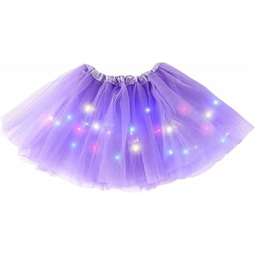 Girl Tutu Skirt, Light Up LED Ballet Tutu Skirt 2-8 Years Fluffy Ballet Dress Up Costume for Kids Party