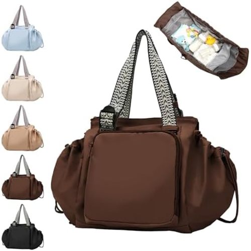 DAMARI Diaper Bag Tote for Moms Dads, Large Capacity Baby Diaper Bag, Wide-Open Mom Bag with 15 Pockets