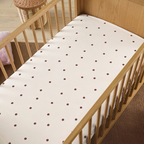 Stonewashed Chocolate & Coconut Spot Fitted Sheets Pack of 2 | Adairs
