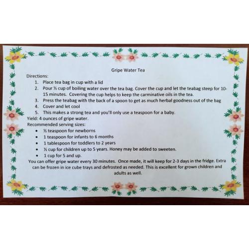 Gripe water tea bags 6 bags – Handmade by Bumble