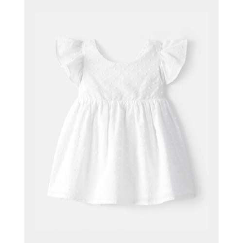 Baby Girl Swiss Dot Ruffle Dress - White - OshKosh B'gosh | Carter's