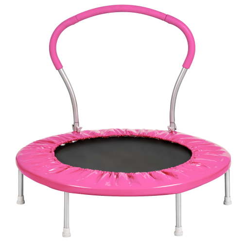 Arspjes 36" Trampoline for Kids,3FT Mini Trampolines with Foam Handle,Indoor/Outdoor Trampoline Birthday Gift for 2+ Years Kids,Pink