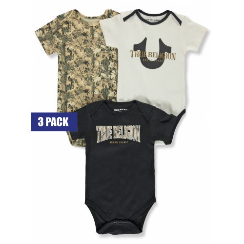 True Religion Baby Boys' 3-Pack Bodysuits