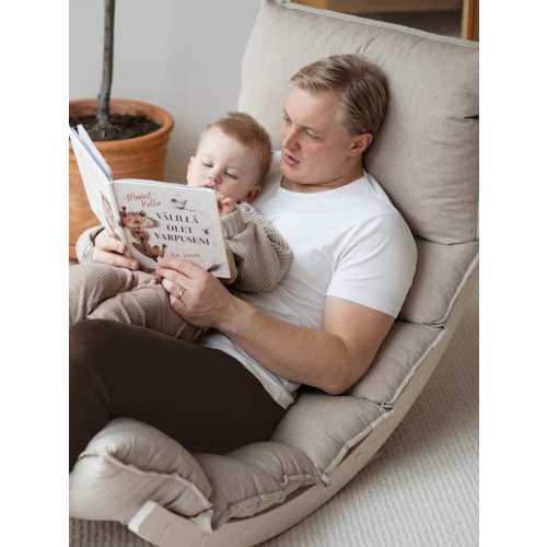 LAAKSO Rocking Chair - Beige wood plus cushions
