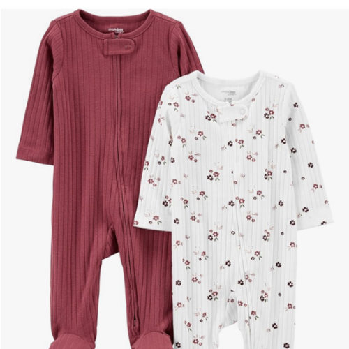 Simple Joys by Carter's Baby Boys' 2-pack 2-way Zip Textured Sleep and Play
