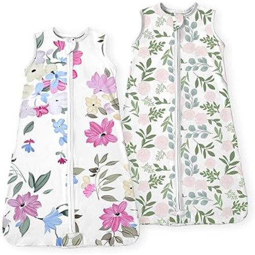 Baby Sleep Sack 6-12-15 Months Light Wearable Blanket for Babies with 2-Way Zippers, 0.5 TOG Premium Soft Breathable Sleeping Bag for Baby Boys Girls 2-Pack