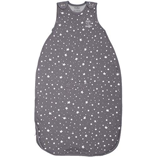 Woolino Merino Wool and Organic Cotton Ultimate Sleep Sack - 4 Season - Two-Way Zipper Adjustable Sleeping Bag - Universal Size Sleep Sack for Baby (2-24 Months) - Star Gray