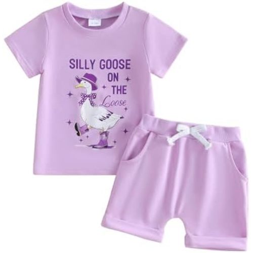 Sejardin Baby Girl Summer Outfit Infant Letter Print Short Sleeve T Shirt Tops and Stretch Shorts 6 12 18 24M 2T Girl Clothes
