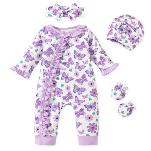 Aalizzwell Baby Girls Romper Outfit Fall Winter Clothes with Accessories