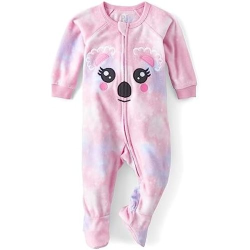 The Children's Place baby-girls And Toddler Fleece Zip-front One Piece Footed Pajama