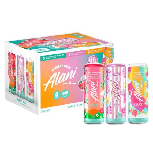 Alani Nu Variety Pack Energy Drink (Cotton Candy, Strawberry Sunrise, Sherbet Swirl) - 12pk/12 fl oz Cans: Caffeinated