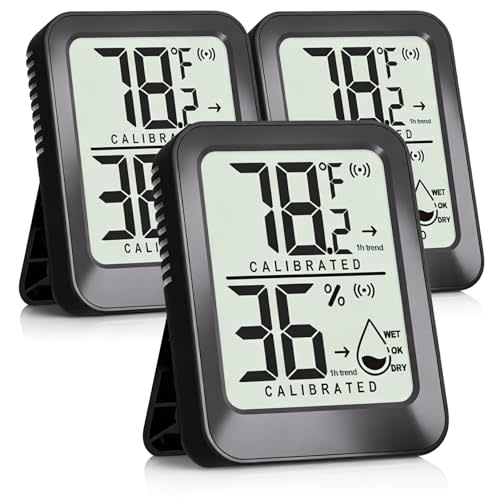 AyayaBoss 3 Pack Room Thermometer Indoor Hygrometer for Home, Digital Sensor Mini Humidity Gauge Meter, Temperature Humidity Monitor for Bedroom, Pet, Plant - Battery Included