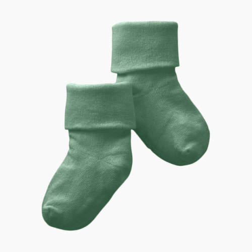 Babysoy Organic Cotton Solid Socks - Dragonfly, 0-6 Months