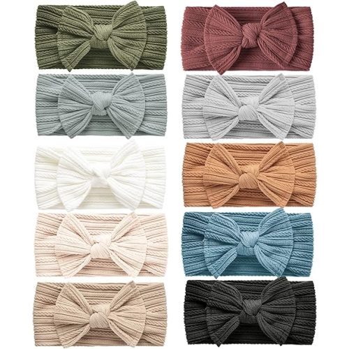 Niceye Baby Girls Headbands with Bows Handmade Hair Accessories Stretchy Hairbands for Newborn Infant Toddler