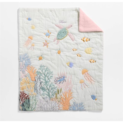 Coral Reef Dreams 100% Organic Cotton Baby Crib Quilt