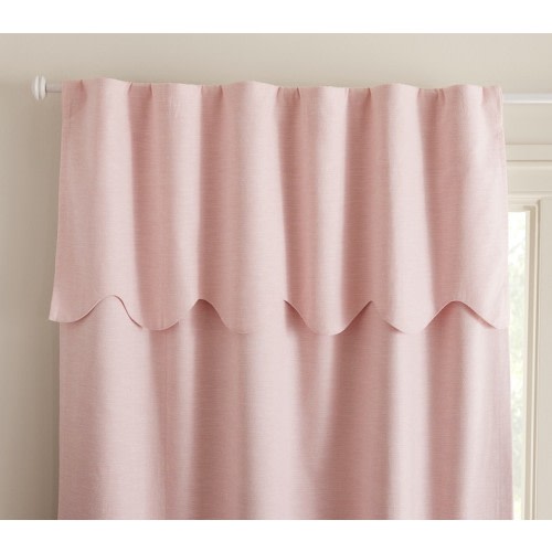 Evelyn Linen Scallop Valance Blackout Curtain