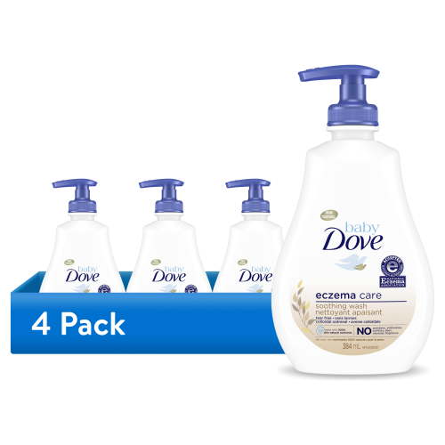 (4 pack) Baby Dove Derma Care Soothing Wash Skin Care with Colloidal Oatmeal for Eczema prone skin, 13 oz