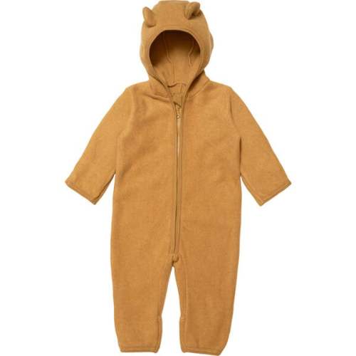 Mushi Baby Suit W/Ears In Cotton Fleece, Ochre - HutteliHut | Maisonette