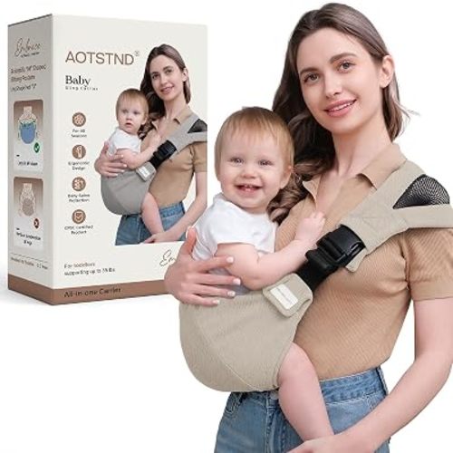 Baby Carrier,Toddler Carrier, Soft Adjustable Shoulder Strap, Adjustable and Non-Slip Hip Seat Carriers with Pocket (10-30 lbs) (7# Light Khaki)