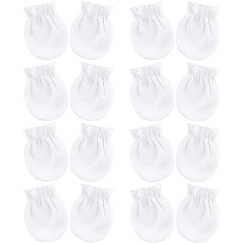 BQUBO Newborn Infant Toddler Mittens No Scratch Cotton Elastic Wrist Gloves Hypoallergenic for 0-6 Months Baby Boys Girls
