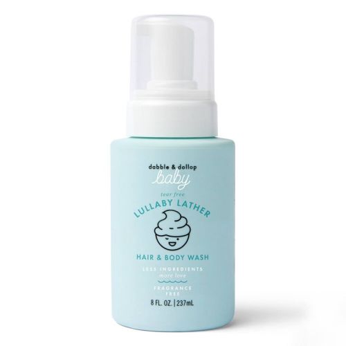 Dabble & Dollop Baby Lullaby Lather Hair & Body Wash, Fragrance-Free, Tear-Free, Gentle 2-in-1 for Sensitive Skin, Newborn Safe - 8 fl oz