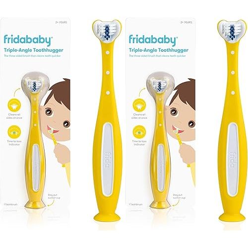 Frida Baby Triple-Angle Toothhugger Training Toothbrush for Toddler Oral Care (Pack of 2)