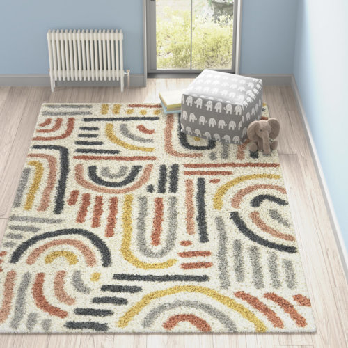Mack & Milo™ Alejandra Contemporary Rainbow Colored Shag Area Rug & Reviews | Wayfair