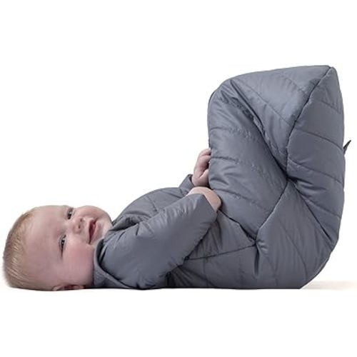 Baby Deedee Sleep Nest Travel Quilted Baby Sleeping Bag Sack with Sleeves, Gray Skies, Medium (6-18 Months)