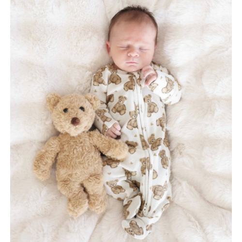 All Bamboo Waffle Zipper Footies