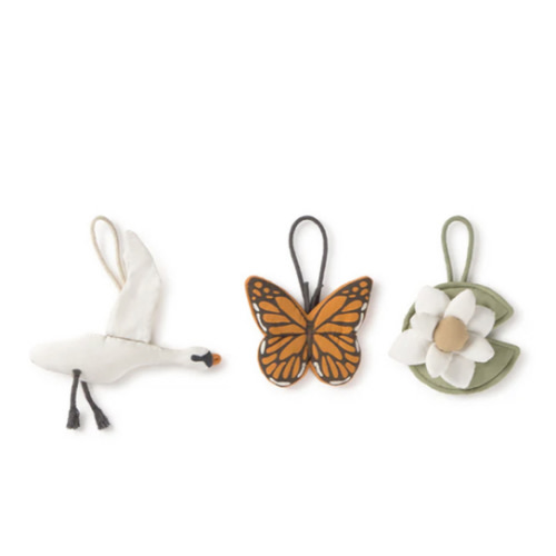SET OF 3 RATTLE TOY HANGERS - SWAN