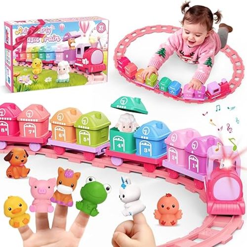 Train Set Toy Toddlers for 1-3 Montessori Learning Matching & Sorting Toys