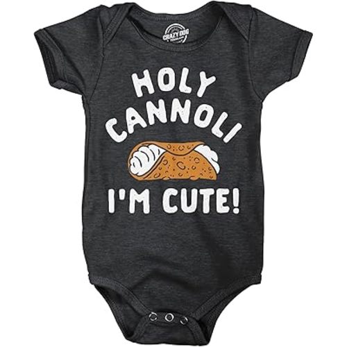Crazy Dog T-shirts Holy Cannoli Im Cute Baby Bodysuit Funny Sarcastic Food Graphic Novelty Jumper For Infants