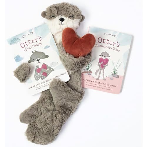 Slumberkins Otter Snuggler & 2 Board Books Complete Set Bundle | Promotes Family Bonding, Building Connections & Acceptance | Social Emotional Learning Toys (Otter Snuggler Plush + 2 Board Books)