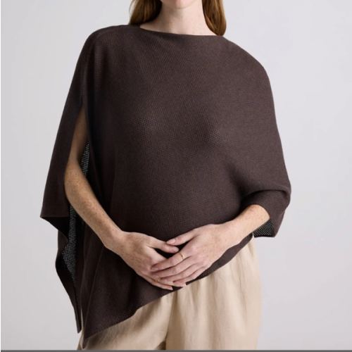 Lightweight Cotton Cashmere Nursing Shawl in Mocha Heather