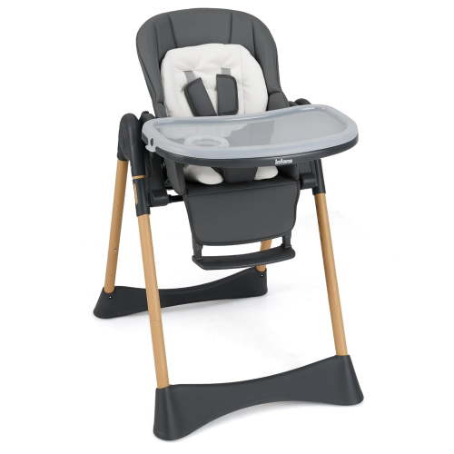 INFANS Baby High Chair, High Chairs for Babies & Toddlers with Adjustable Height Backrest Footrest Removable Tray, Easy to Clean PU Seat Convertible Quick Folding Portable Highchair - Walmart.ca
