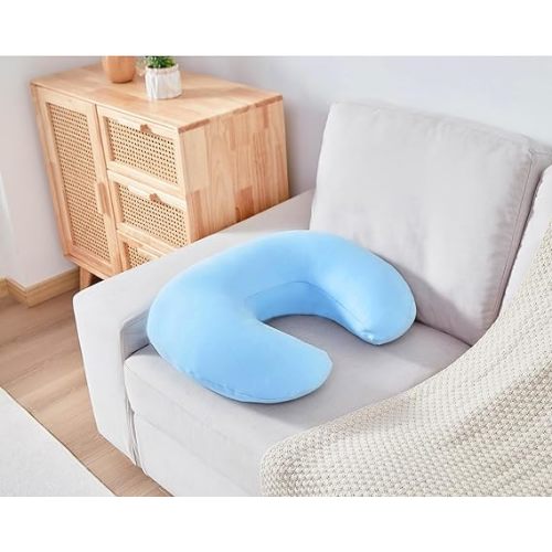 Nursing Pillow, Plus Size Breastfeeding Pillow Original Support for Baby Boys Girls Breastfeeding Essentials, with Removable Soft Cotton Cover (Dark Blue, Standard (23.62*18.11*5.91 Inches))