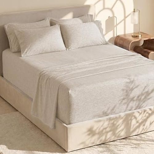 Hearth & Harbor Bed Sheets, Luxury Soft 6 Piece Bed Sheet Set Extra Deep Pocket Fitted Sheets Fits Mattress up to 21", Double Brushed Bedding Sheets & Pillowcases,